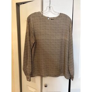 Notations Vintage 90s Black &‎ White Micro Dot Button Blouse Size 14